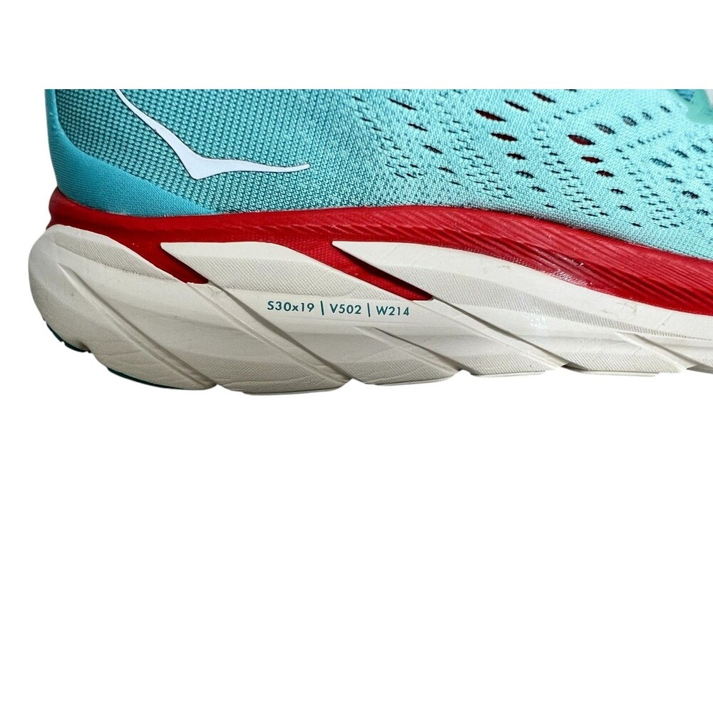 Hoka One One Women's Clifton 8 Running Shoe Sneaker  Size 9.5B  Eggshell / Blue - Picture 9 of 12